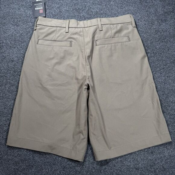 NEW Swiss Tech Performance Stretch Flat Front Stone Wash Shorts Men's Size 30 - Picture 3 of 8